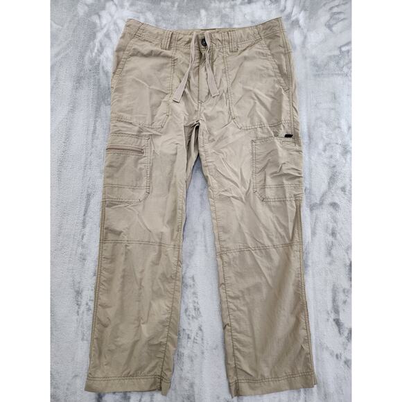 Eddie Bauer Nylon Cargo Pants Size 35/30 Tan Outdoors Fishing Hunting Hiking - Picture 1 of 15